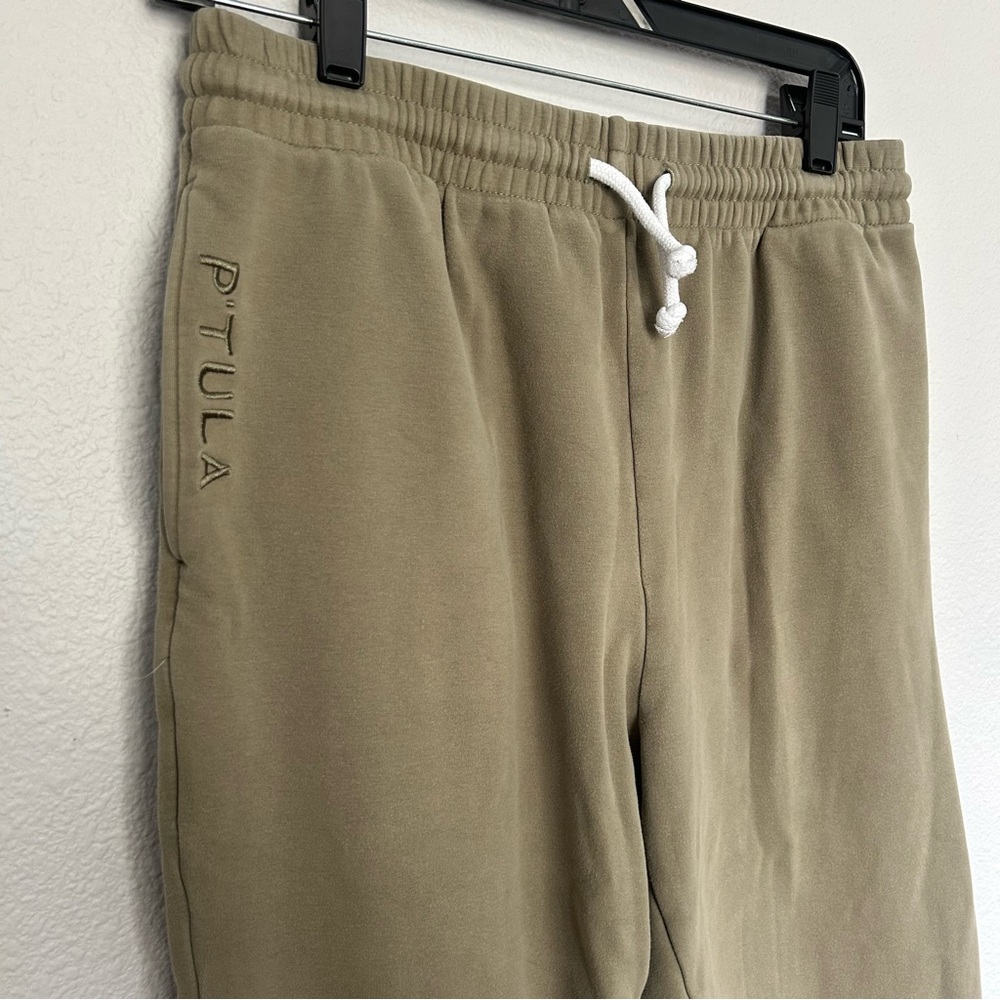 🫶 P’Tula Olive Green Joggers Mid Weight Fleece approx S/M